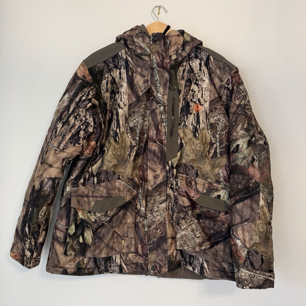 Game Winner Mossy Oak Camo Hunting Jacket XL Waterproof Insulated Hooded Coat